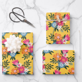Sunshine Soiree | Gelb gespielt floral Geschenkpapier Set