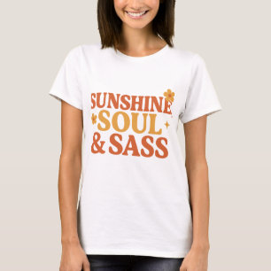 Sunshine Soul & Sass Retro 70er-Inspiriert fett-Zi T-Shirt