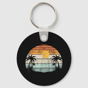 Sunshine Summer Vibes Palm Trees Beach Retro Schlüsselanhänger