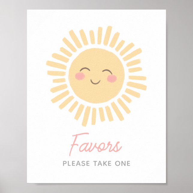 Sunshine Sun Birthday Party favorisiert Unterschri Poster (Vorne)