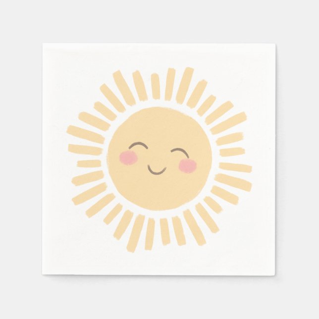 Sunshine Sun Birthday Party Serviette (Vorderseite)