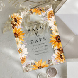 Sunshine Sunflowers Boho Wedding Save The Date Acryleinladungen
