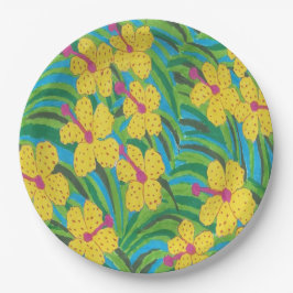 Sunshine Tropical Hibiskus Pappteller