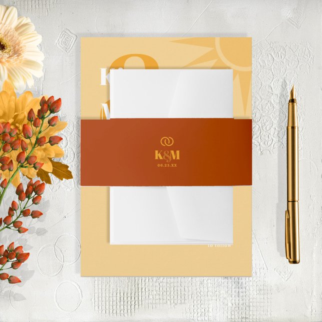 Sunshine Typografie Wedding Brick Red ID1048 Einladungsbanderole (Von Creator hochgeladen)