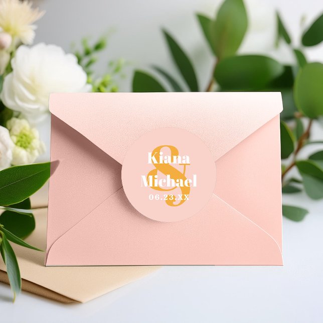 Sunshine Typografy Names Ampersand Pink ID1048 Runder Aufkleber (Von Creator hochgeladen)