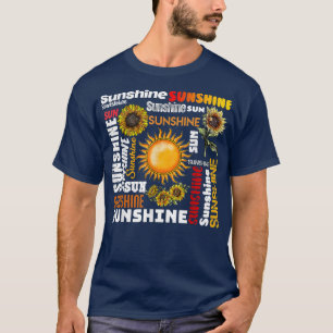 Sunshine Typografy Peace Liebe Sunshine Sonnenblum T-Shirt