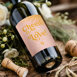Sunshine Typografy Wedding Cheers Pink ID1048 Weinetikett