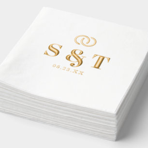 Sunshine Typografy Wedding Rings ID1048 Servietten Mit Folie