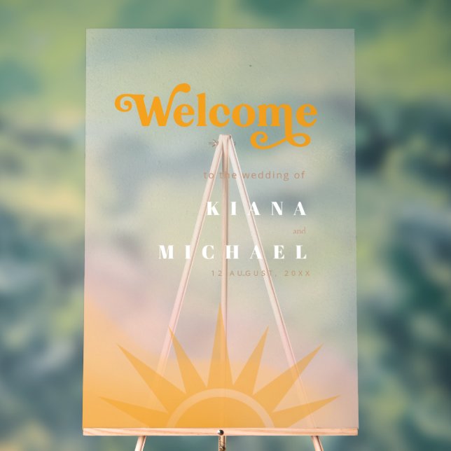 Sunshine Typografy Wedding Welcome Program ID1048 Acrylschild (Neutral)