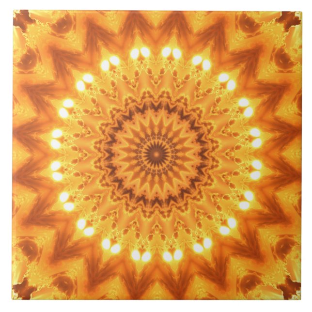 Sunshine und Happy Mandala Tile - Grosses Fliese (Vorderseite)
