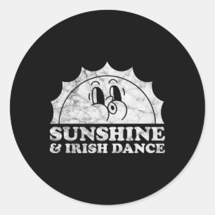 Sunshine und Irish Dance Retro Vintag Sun Irish D Runder Aufkleber