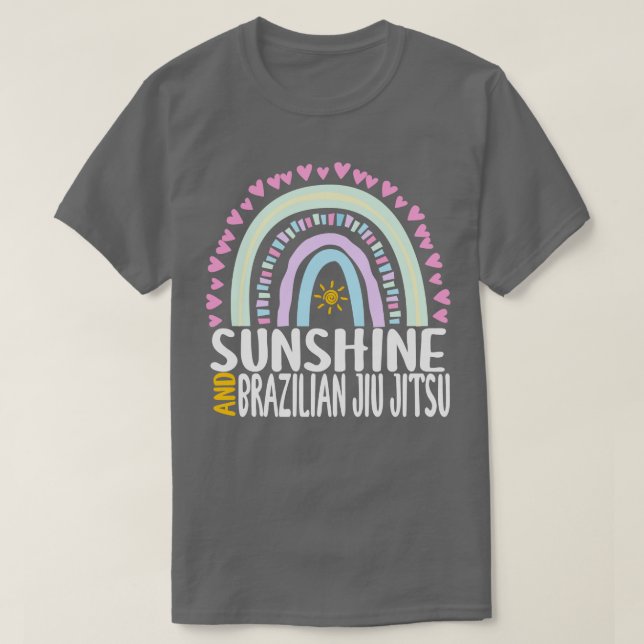 Sunshine und Jiu Jitsu Niedlich Rainbow Gift T-Shirt (Design vorne)