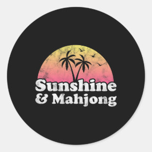 Sunshine und Mahjong Runder Aufkleber