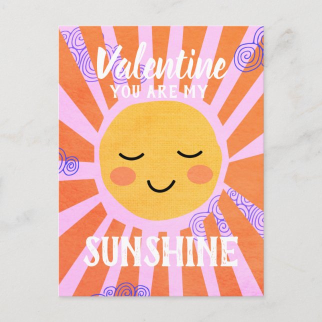 Sunshine Valentine Ferienkarte Postkarte (Vorderseite)