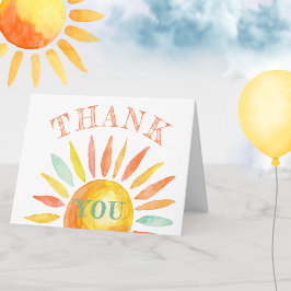 Sunshine Watercolor Sun Summer Danke Falten Card