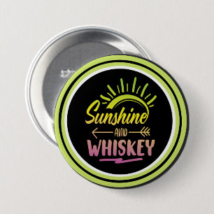 Sunshine & Whiskey-Aufkleber Button