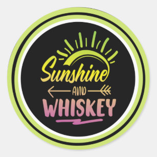 Sunshine & Whiskey-Aufkleber Runder Aufkleber