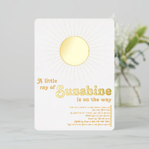Sunshine White Gold Sun Baby Dusche Folieneinladung