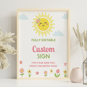 Sunshine Wildblume Party Geburtstag Custom Pos Poster