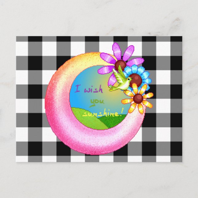 Sunshine Wish Pixel Art Postkarte (Vorderseite)