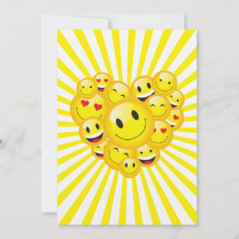 Sunshine Yellow Happy Smile Faces Rave Party Einladung