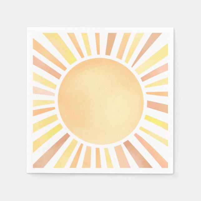 Sunshine Yellow Orange Sun Serviette (Vorderseite)