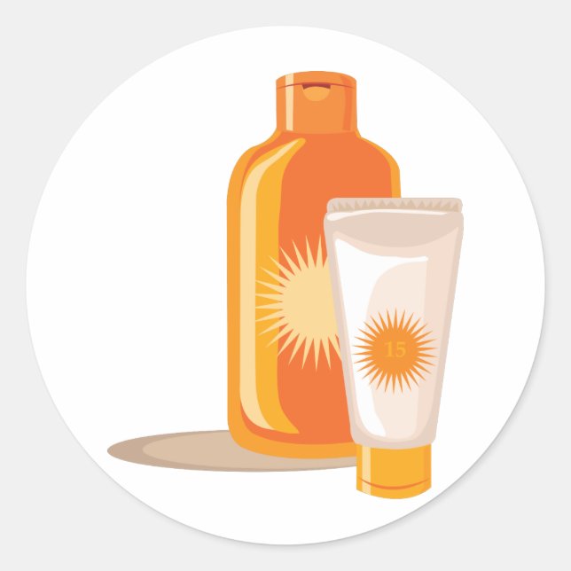 Suntan Lotion Runder Aufkleber (Vorderseite)