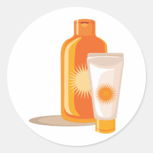 Suntan Lotion Runder Aufkleber