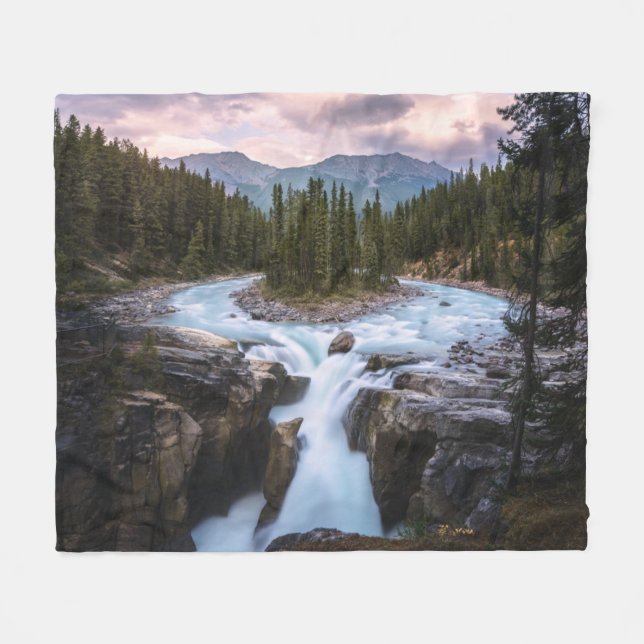 Sunwapta Falls | Jasper-Nationalpark Fleecedecke (Vorderseite (Horizontal))
