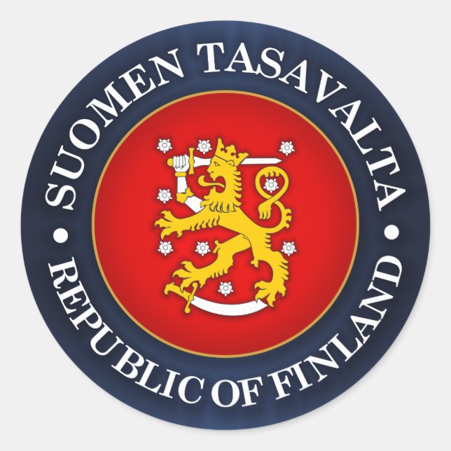 Suomen Vaakuna Runder Aufkleber (Vorderseite)