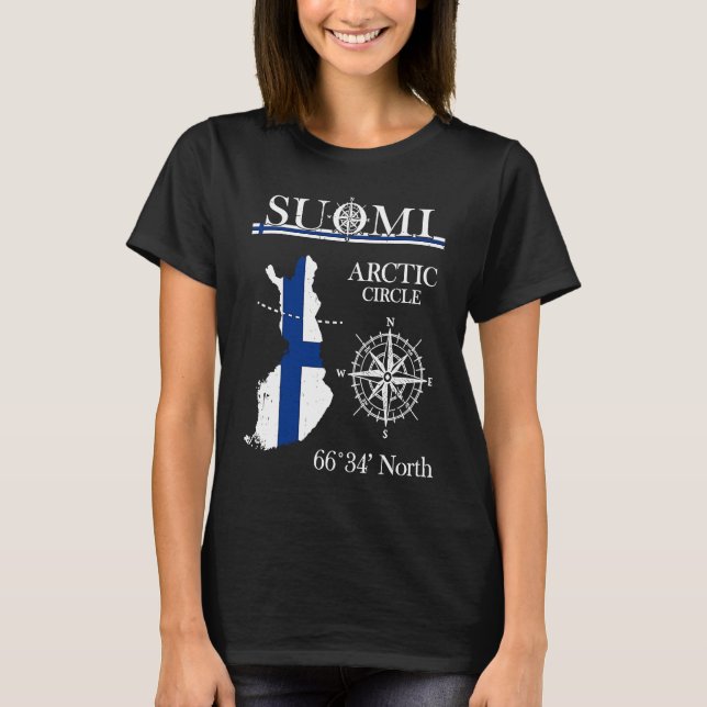 Suomi Finland Arctic Circle Adventure Finland Fl T-Shirt (Vorderseite)