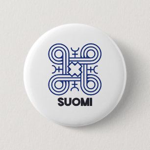 Suomi Finland Symbol Hannunvaakuna Looped Square P Button