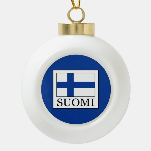 Suomi Keramik Kugel-Ornament (Vorderseite)