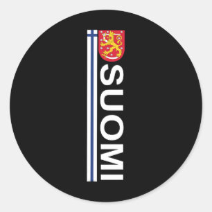 Suomi Soccer And Sport Print - Finnischer National Runder Aufkleber