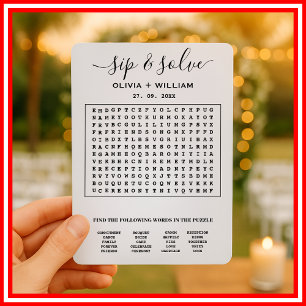Sup and Search Custom Word Wedding Search Puzzle Einladung