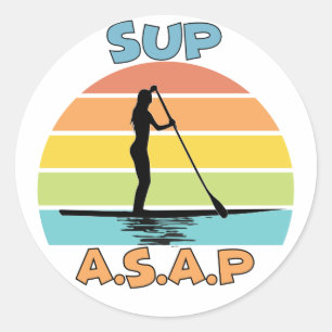 SUP ASAP Standup Paddling Runder Aufkleber