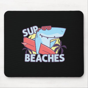 Sup Beaches Retro Surfen Haifisch Meerestiere Somm Mousepad