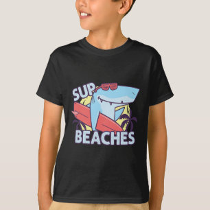 Sup Beaches Retro Surfen Haifisch Meerestiere Somm T-Shirt