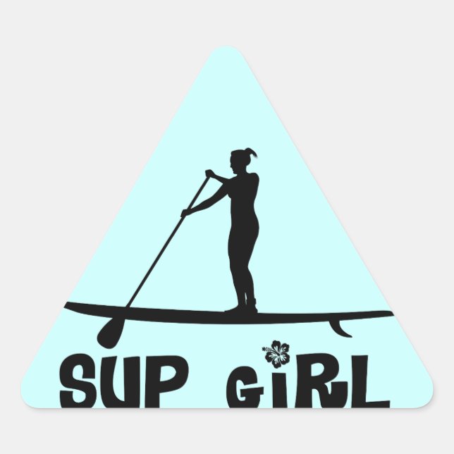 SUP Girl Dreieckiger Aufkleber (Vorderseite)