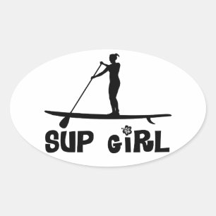 SUP Girl Ovaler Aufkleber