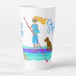 SUP Life Illustrated Girl n Dog Milchtasse