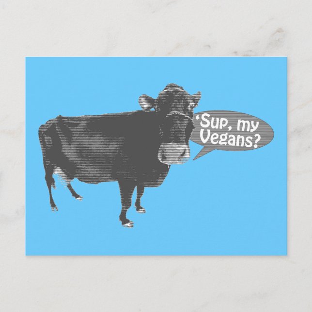 "sup my vegans postkarte (Vorderseite)