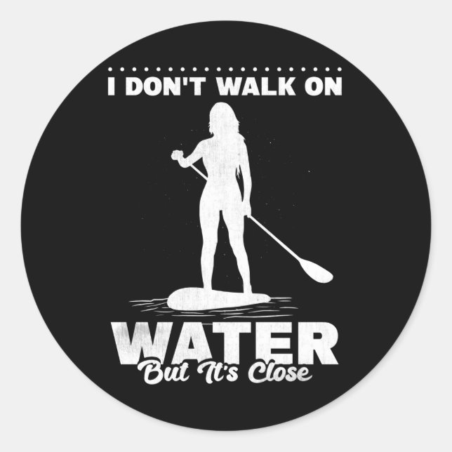 SUP Standup Paddle Boarding Surfer Runder Aufkleber (Vorderseite)