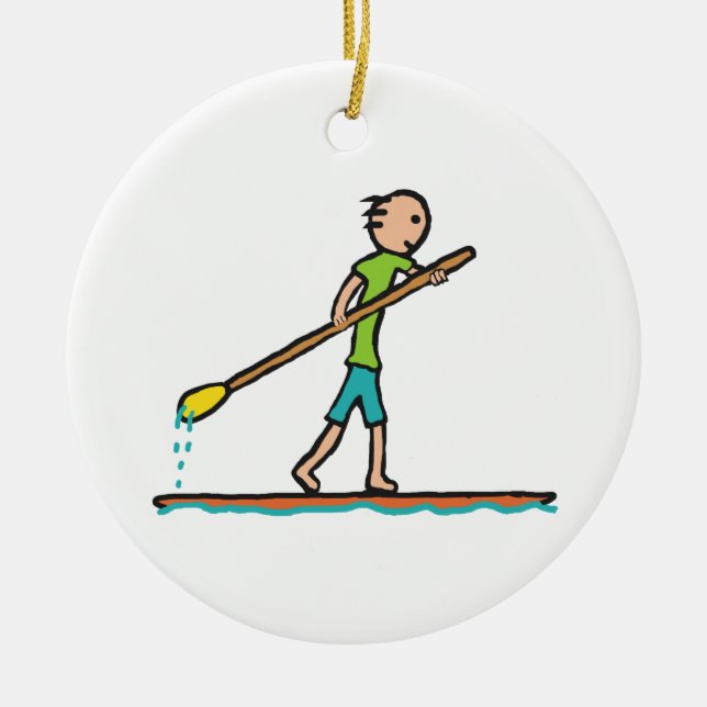 SUP Standup Paddleboard Keramik Ornament (Vorne)