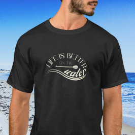 SUP steht auf Paddeln Outfit sepia schwarz T-Shirt