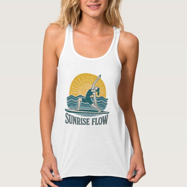 SUP Sunrise Flow Paddleboard Yoga | Grafikdruck Tank Top (Vorderseite)