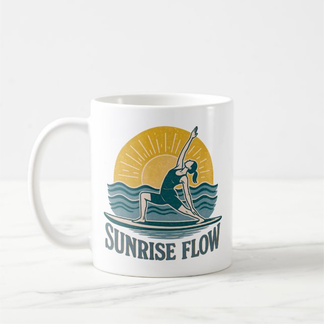 SUP Sunrise Flow Paddleboard Yoga | Graphic Print Kaffeetasse (Links)