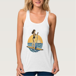 SUP Sunset Paddle |  Paddleboard Beach Graphic Tank Top