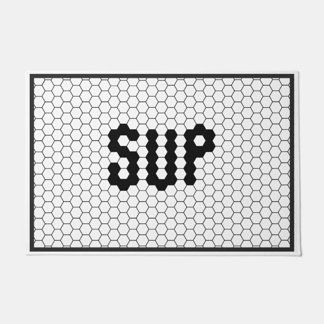 Sup Trendy Imitate Tile Black and White Door Mat Fußmatte (Vorderseite)