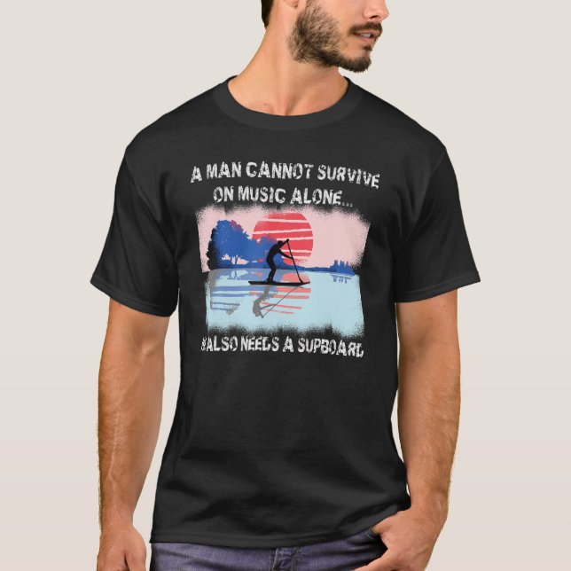 SUP und Gitarrenmusik Surfen Stand Up Paddle Surf T-Shirt (Vorderseite)